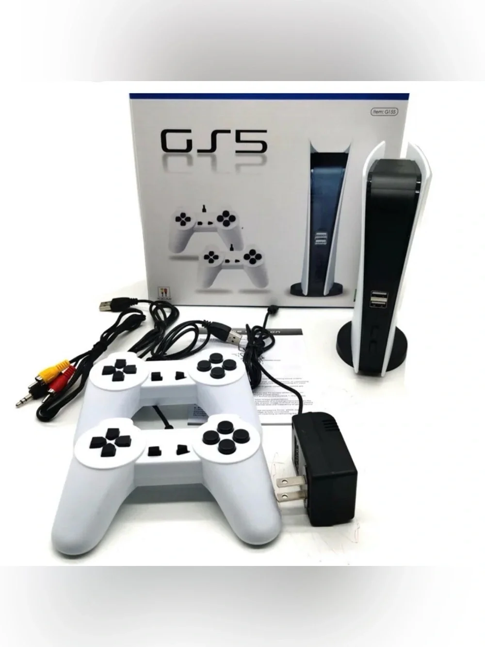 GS5 White Gaming Console and Dual Controllers system 200 games